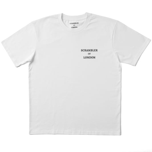 White T-Shirt, Logo, Flat Lay