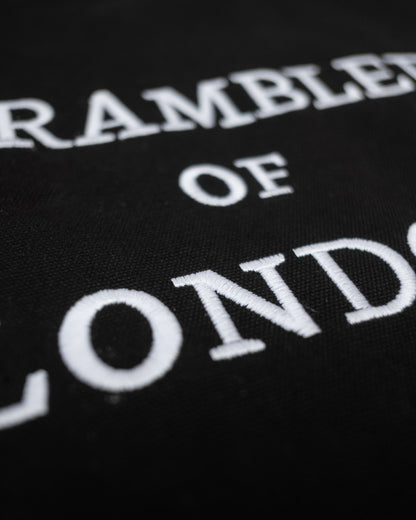 Close up of the Canvas Vest showing the embroidery