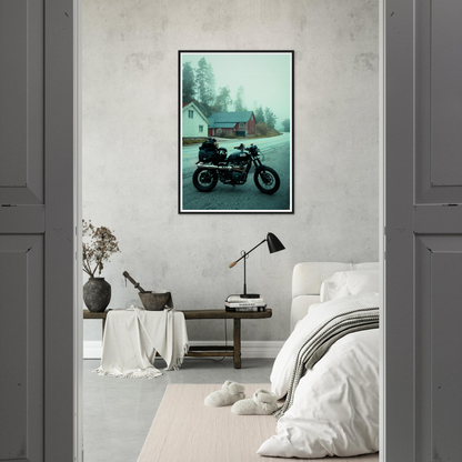 Motorcycle Framed Print, Large, In Bedroom