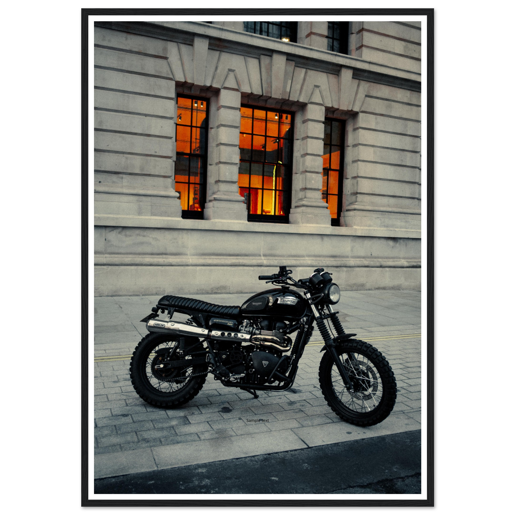 Motorcycle Parked Up Print, Framed