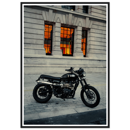 Motorcycle Parked Up Print, Framed